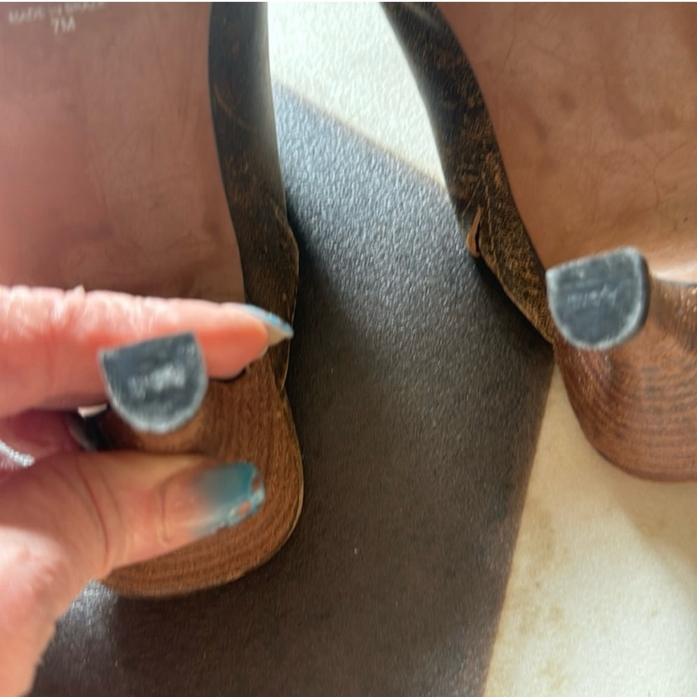 Matisse Leather Pointed-Toe Mules with Stacked Wood Heel  Real Beauties! - Picture 8 of 8